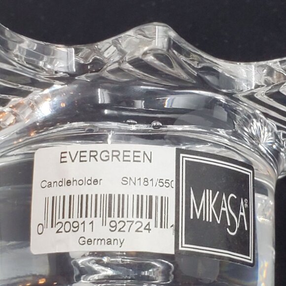 Vintage Mikasa Evergreen Tealight Candleholder Crystal Clear Cut Glass NEW - Picture 5 of 13